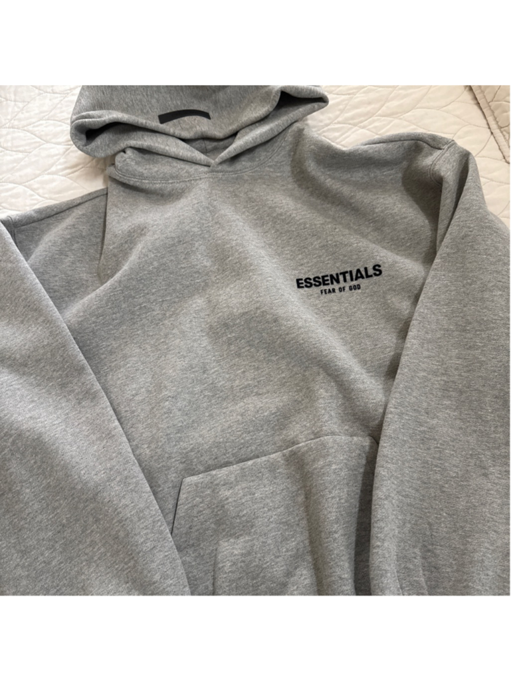Men's Essentials Gray Hoodie M with Black Logo